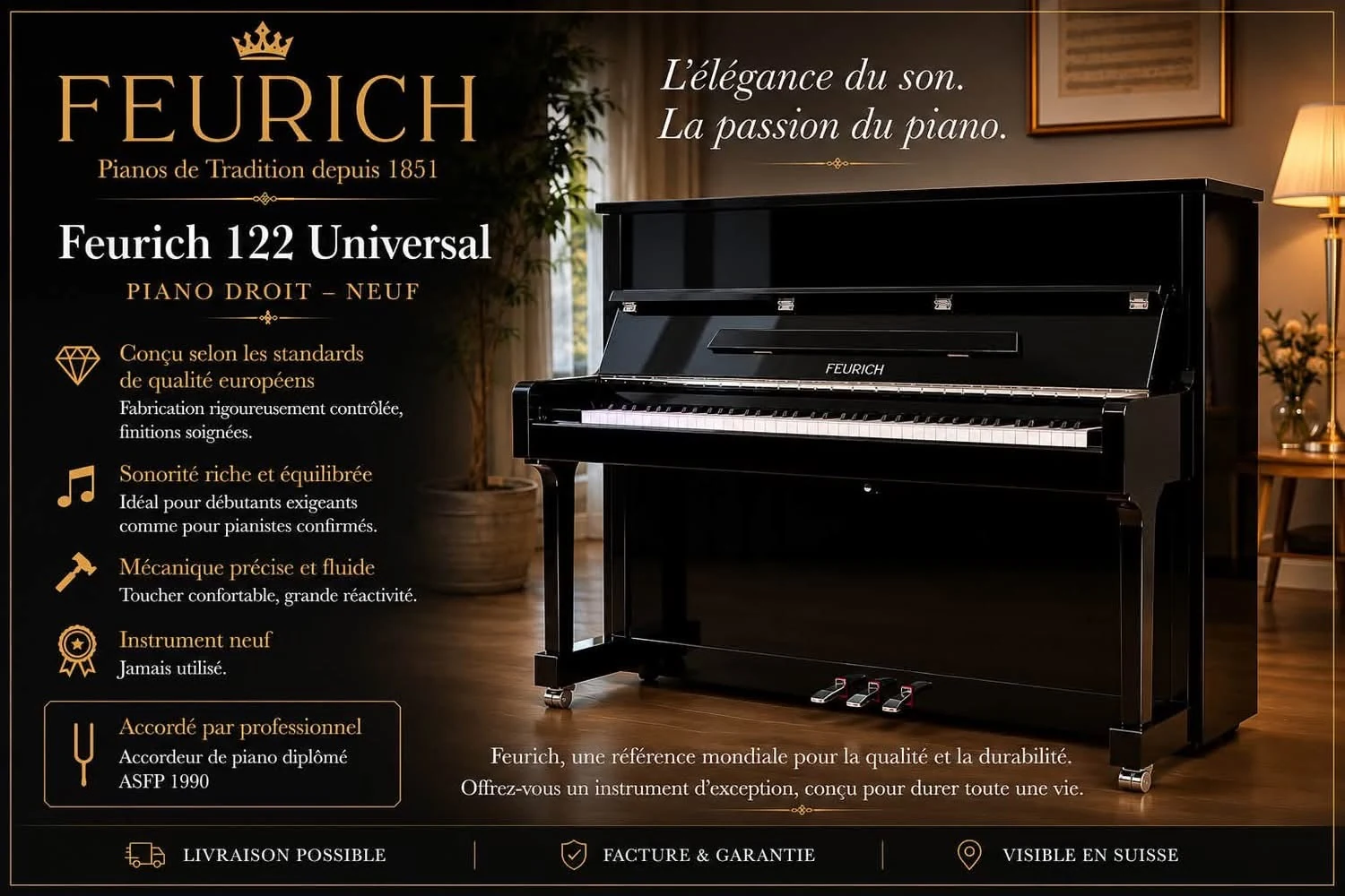 Pianos neufs disponibles